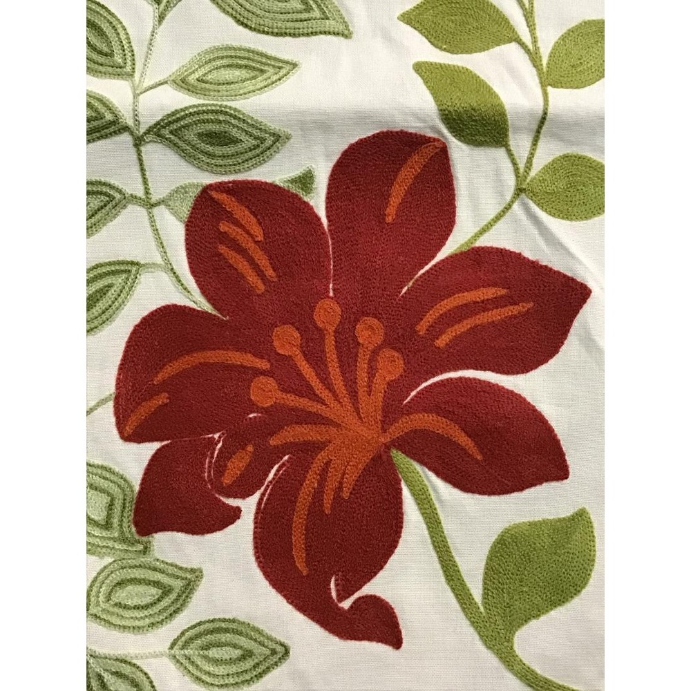 Pier 1 Imports Floral Embroidered Table Runner 14x72 Cotton Lined Boho Whimsical - Picture 2 of 12